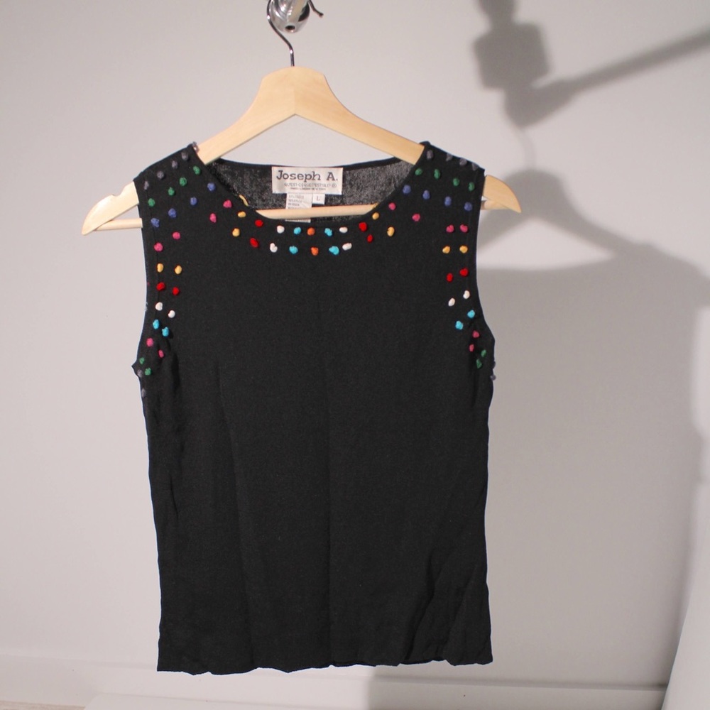 Joseph A. Black Tank with Rainbow